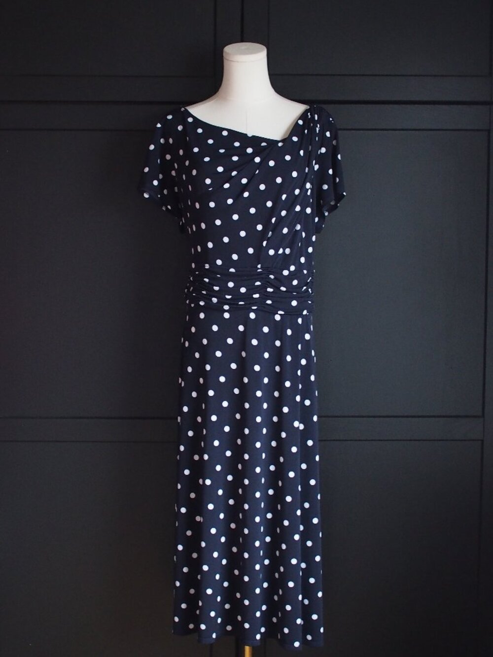 CJ Banks | Short-Sleeve Polka Dot Midi Dress